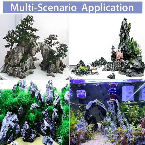 10lLBS Aquarium Rocks Seiryu Stone Natural Hardscape Stone for DIY Aquariums, Fish Tanks, Bonsai, Terrariums, Paludarium Amphibian Enclosures (10Lb (3-8 inch), Seiryu Stone) - size: 10Lb (3-8 inch)