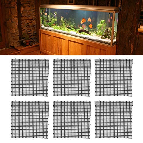 GOWENIC 6Pcs Aquarium Grid Plate, Fish Tank Bottom Isolation Filter Divider, Crate Cutting Splicing Panel for Breeding Livebearers Reptile (30 * 30CM) - color: Black