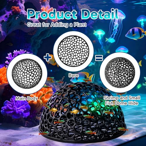 2 PCS Shrimp Hdes for Aquarium, Shrimp Cave Tunnel, Shrimp Hides for Aquarium Small Fish Habitat, Hollow Design for Shelter