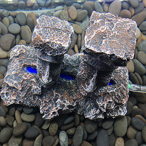 Aquarium Bubbler Decorations Fish Tank Decorations Aquarium Air Stone Decor Easter Island Moai Statues (Grey-Moai-Air-Stone)