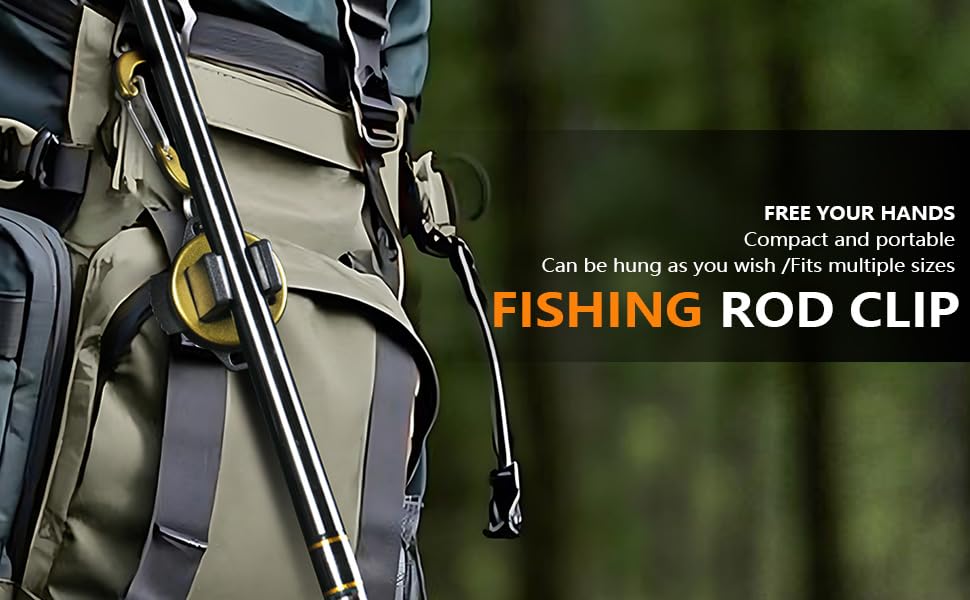 Fishing Rod Clip（Extra-Strength Version）, Wearable Fish Rod Holder， Fly Fishing Pole Holder Pole Clips Fly Fish Accessories - color: green