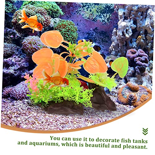 POPETPOP Desktop Aquarium Grass Decorative Plant Artificial Fish Tank Accessory for Aquarium Decor for Fish and Creative Design - color: Multicolor