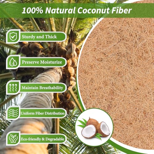 Legigo 12X160 Inch Natural Coco Liner Roll, Coconut Liners for Planter Window Box Hanging Basket, Coconut Coir Roll Coco Fiber Mat for Garden Decoration DIY Moss Poles Pet Pad Reptiles Carpet - size: 12x160 inch