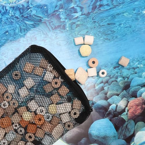 Aquarium Filter Media Bags, Fine Mesh Filter Bags, Mesh Zipper Bags for Activated Carbon Resin Filters, Reusable Fish Tank Filter Bag, 11.8 x 7.8 Inch, Black