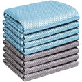 Airlab Streak Free Miracle Cleaning Cloths Easy Clean Nanoscale, Pack of 8, 12'' x 16'', Microfiber Polishing Windows Glass Lint Free Rags Stainless Steel Car Kitchen Reusable - color: Blue & Grey, Pack of 8