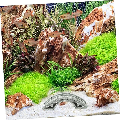 Happyyami Dollhouse Accessories Micro Landscaoe Bridge Mini Terrarium Bridge Artificial Arch Bridge Fish Tank Bridge Stone Bridge Statue Japanese Zen Household Green Sandstone Container
