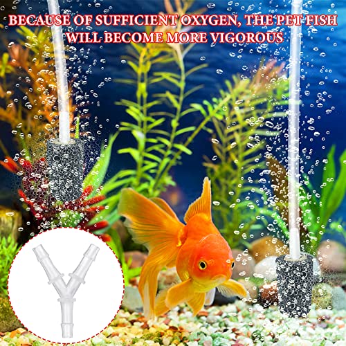 cobee Aquarium Air Pump Connectors, 4 Pieces Y Shape Airline Tubing Connector Anti-Shedding Fish Tank Air Pump Connector Plastic Air Tube Adapters for 3/16 in Air Line