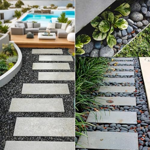 5 lbs Pebbles, 0.1-0.4 Inch Small Pebbles for Pots Indoor Plants, Succulent, Vase, Fish Tank, Decorative River Rocks for Garden Landscaping, Home Decor, Outdoor Paving, Grey