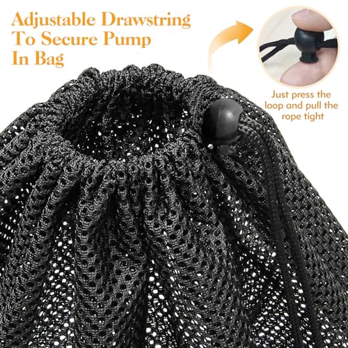 Yonghan Pond Pump Filter Bag, Large Pond Pump Bag with Drawstring, Nylon Pond Pump Mesh Bag Filter, Black Media Bag Large Pump for Swimming Pool Outdoor Water Pond Filter (13.8" x 15.7")