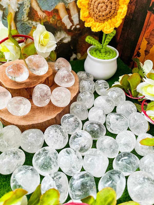 DUQGUHO Clear Quartz Healing Crystals Stones Set Natural Bulk Crystals Tumbled Polished Irregular Crystal Stones Bulk Rocks 0.45 lbs - color: 03 Clear Quartz