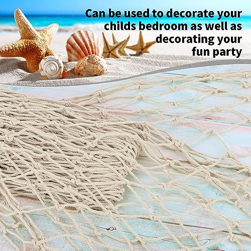 2 Pack Fish Net Decorations for Party - color: Beige