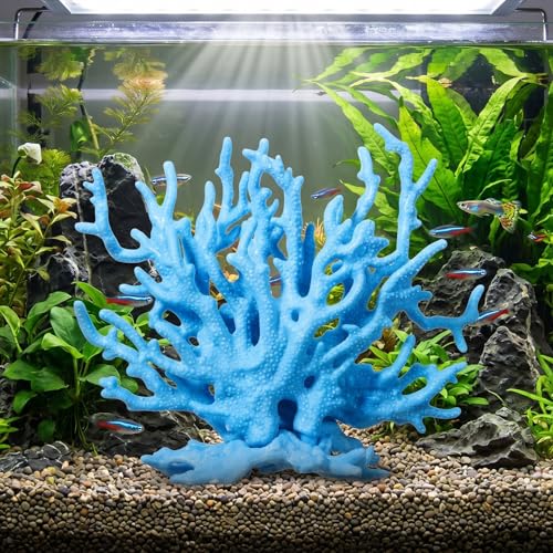 Artificial Aquarium Coral Ornament, Plastic Fish Tank Plants Decoration, Fish Tank Fake Coral, Cute Fish Tank Decorations, Multi-Purpose Simulation Water Grass for Aquarium Landscape