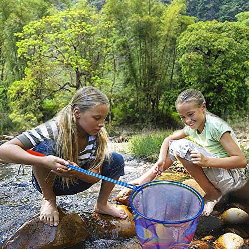 Kids Fishing Net - Telescoping Bait, Minnow, and Butterfly Net With 11.4" Depth, Handle Extends to 30" for Easy Catch and Release - color: blue 1pack