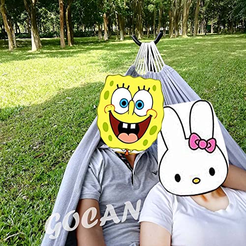 GOCAN Brazilian Double Hammock 2 Person Extra Large 330X150cm Load Capacity 600Pound Canvas Cotton Hammock for Patio Porch Garden Backyard Lounging Outdoor and Indoor XXL(Grey) - color: Grey