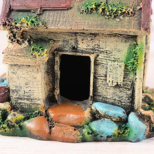 balacoo Aquarium Fish Tank Cave 5.11x3.34x4.72In Resin Fish Shelter Hideaway – Secure Hiding Spot for Stress Reduction – for Freshwater Tanks, Shrimp & Turtles