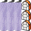 WDB1F2 Replacement Brushroll & Filte Bundle for Shark WD101 WD201 WD100 WD200 AW201 WD200C WD201C WD101C AW261 wd160 HydroVac XL 3-in-1 vacuum cleaner, compare parts WDB1, WDB2, WDFF1, WDFF2, WDB1F2 - color: wd101(3+3)