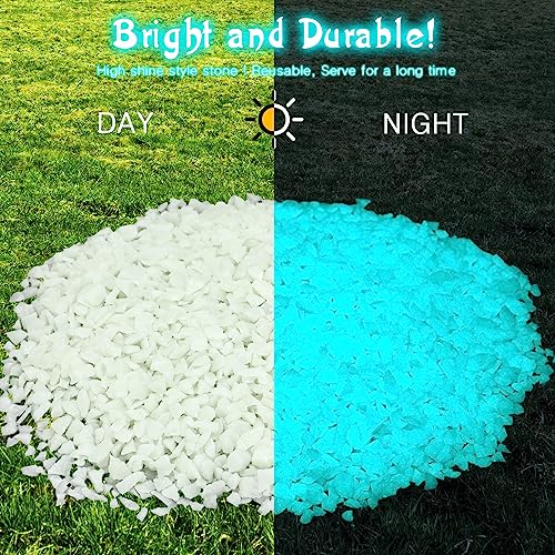 Wesiti Glow in the Dark Gravel, Fluorescent Glow in the Dark Rocks Decorations Fish Tank Rocks Decorative Aquarium Gravel Stones for Garden Room Planter Aesthetic, 300g/ 0.66lb (Blue Green, 3-5 mm) - color: Blue Green, size: 3-5 mm