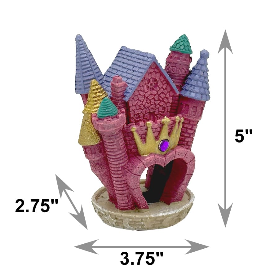 Blue Ribbon EE-144 Princess Castle Exotic Environments Aquarium Ornament 3.75"L x 2.75"W x 5"H - style: Princess Castle
