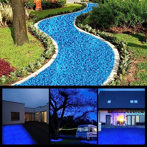 Sasylvia 3000 Pcs Glow in The Dark Rocks 1 Inch Glow Rocks 12.6 LB Garden Glow in The Dark Stone Outdoor Glow in The Dark Pebbles for Landscaping Walkway Pathway Backyard Fish Tank Plant (Dark Blue) - color: Dark Blue