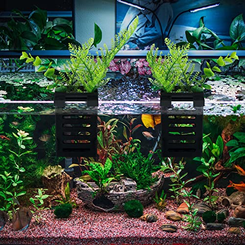 Dandat 8 Pcs Aquarium Plant Holder Hanging Aquarium Planter Cup with Different Size of Holder Aquatic Plant Pot Aquascape Decorations Accessories for Fish Tank