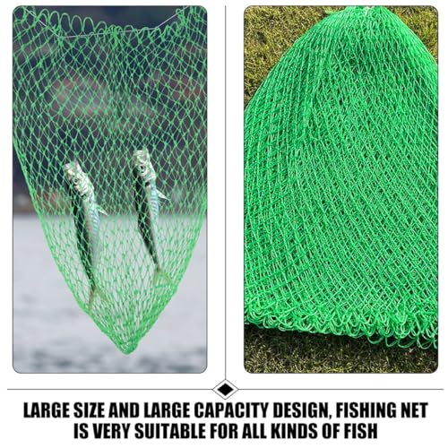 Toyvian Fishing Net Replacement Head Thickened Nylon Fish Catching Net Lightweight Portable for Freshwater and Saltwater Fishing