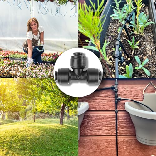 30 Pack Quick Connect 1/4" Drip Irrigation Tee Connectors, Universal Tee Fitting for 1/4 Inch Irrigation Tubing, Leak Free Fittings for Sprinkler or Drip Irrigation System - size: 30PCS Tee Connectors