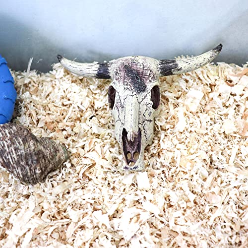 Oooct Bearded Dragon Tank Decor Accessories, Resin Cattle Skull Reptiles Hideouts Decorations, Decor Statue for Fish Aquarium Cave Landscape - color: A, size: Small