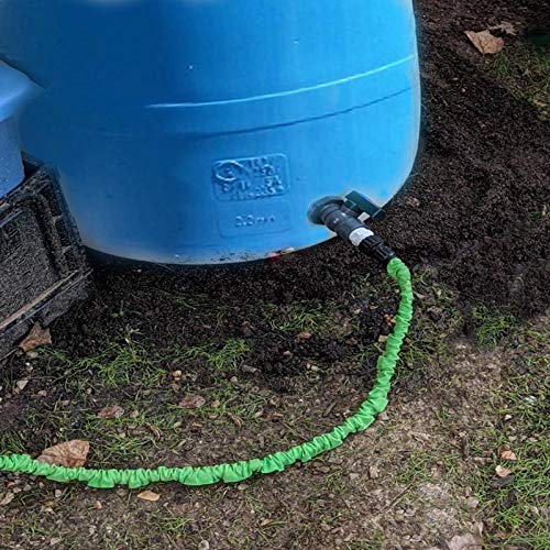 Rain Barrel Drain Valve Kit, 3/4" PVC Garden Spigot with Bulkhead Fitting, Thread Seal Tape