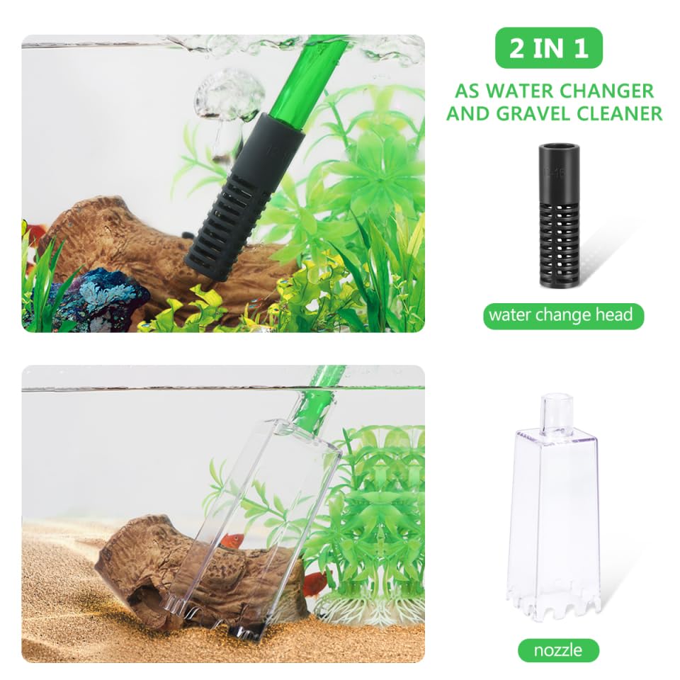 POPETPOP Aquarium Fish Tank Vacuum Siphon Cleaning Kit for Water Changing and Sand Cleaning