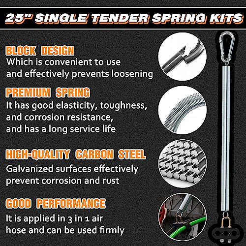 15FT Air Line Kit 3 in 1 Airline Air Hose Kit for Semi Truck Tractor Trailer with Glad Hand & Gladhand Handles & Gladhand Holder & Tender Spring Kit