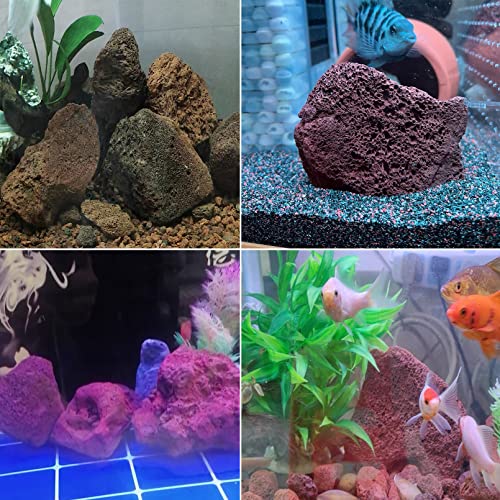 Tfwadmx Aquarium Red Lava Rock 10 Pack Fish Tank Volcanic Pumice Stones for Betta Fish Shrimp (1.96''-3.14'') - color: Red, size: L:2''-3.2''