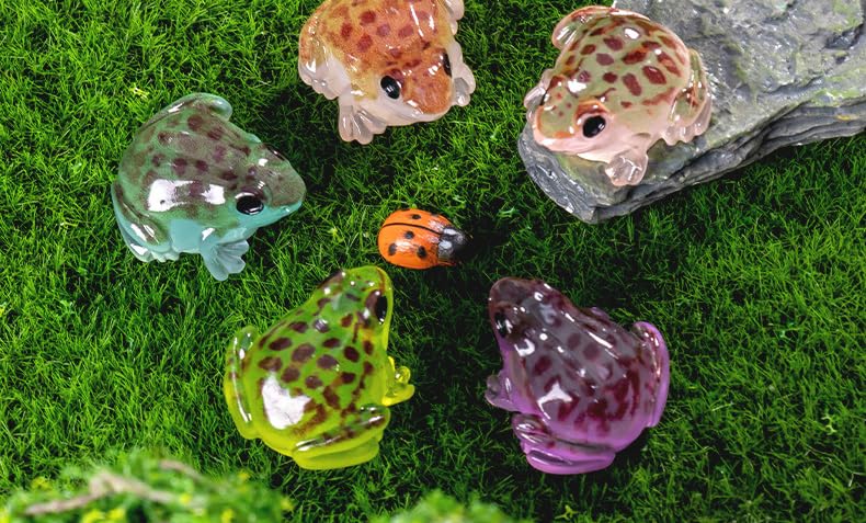 EMiEN 10Pcs Luminous Mini Frog for Decoration Fairy Garden Plant Décor,Cabinet,Aquarium Ornaments Party etc.