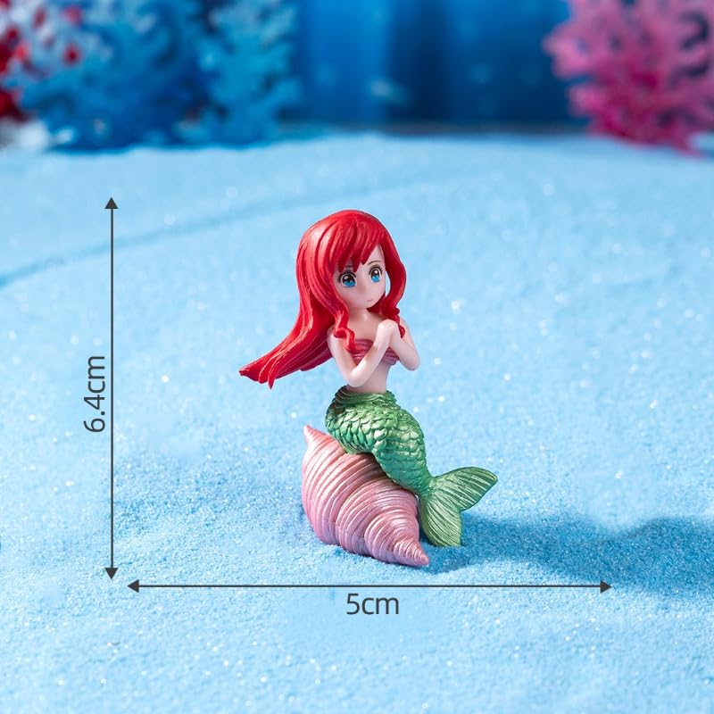 Shell Mermaid Micro Landscape Ornament, Cartoon Aquarium Decoration, Marine Scene Accessories for Fish Tank (style4)