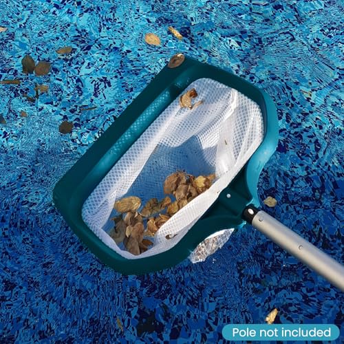 Pool Skimmer Net - Upgrade Swimming Leaf Rake with Extra Wide Scoop Edge, Fine Mesh Nets for Pool Cleaning Leaves, Debris (Not Pole)
