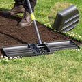 Lawn Leveling Rake Heavy Duty, 30"x10" Large Ground Plate Leveler Tool, Anti Flipping Smooth Edge Pull Behind Garden Landscape Rake for Soil Sand Dirt Yard Top Dressing, Long Handle 65 Inch