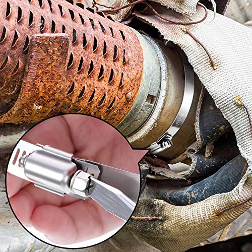 Boao 4 Pieces 8 Inch Adjustable 304 Stainless Steel Duct Clamps Worm Gear Hose Clamp for Pipe, Intercooler, Plumbing, Tube and Fuel Line - size: 8 Inch