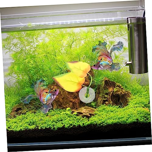 Toddmomy Betta Fish Resting Leaf Hammock Oviposition Pad for Fish Tanks Easy to Install Cup Double Leaf Design