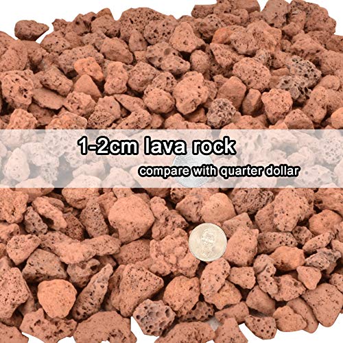 Mr. Fireglass Natural Lava Rock, 0.4"-0.8" Small Volcanic Lava Rock for Indoor & Outdoor Fire Pits, Fireplaces, Fire Bowls & Fire Table, Decorative Garden Landscaping, Potted Plants -10 Pounds, Red - color: Red, size: 0.4"-0.8"