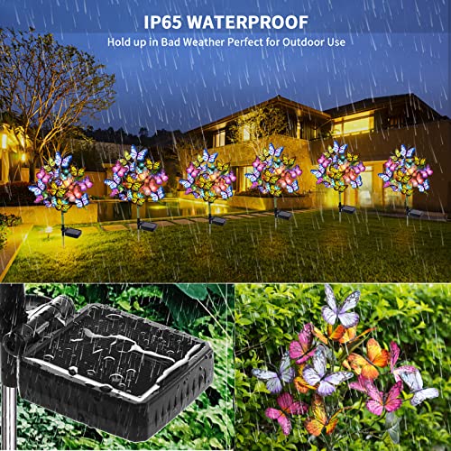 Adecorty Solar Garden Lights Outdoor Waterproof Decorative Solar Lights Outdoor 2 Pack with 44 LED 34 Butterfly Flower Garden Decor Yard Patio Lawn, Gifts for Mother's Day Mom Women - size: 2 Pack
