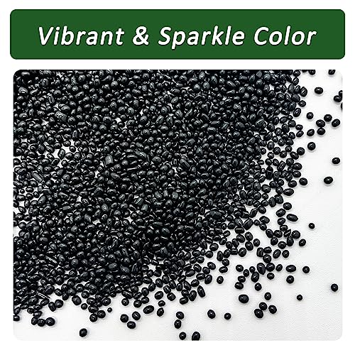 BXI 2.2 Lbs Small Aquarium Substrate Gravel Sand, Polished Smooth Fish Tank Gravel, Colorfast Uncoated Vibrant Blue Sea Glass, Decorative Stones for Vase Fillers, Fairy Garden, Potted Plants - color: Black Glass Sand, size: 2.2 lbs, 0.04''-0.12''(Mini)