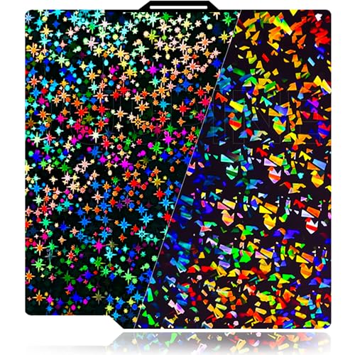 Upgraded 257x257mm X2D Build Plate for Bambu Lab P2S X2D X1 X1C X1E P1P P1S A1,Double Sided Textured Flake+Galaxy Spring Steel Sheet Flexible Plate Heated Bed Platform for Bambu Lab 3D Printers - color: H2H(Flake+Galaxy), size: For X2D/P2S/ X1/X1C/X1E/P1P
