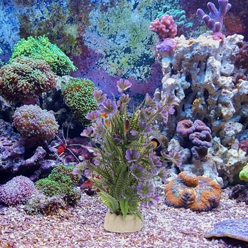 balacoo Fish Tank Artificial Plants 7.87In Shamrock Underwater Bonsai Aquarium Decor Safe Fake Plastic Plant for Fish Habitat Indoor Aquarium Landscaping