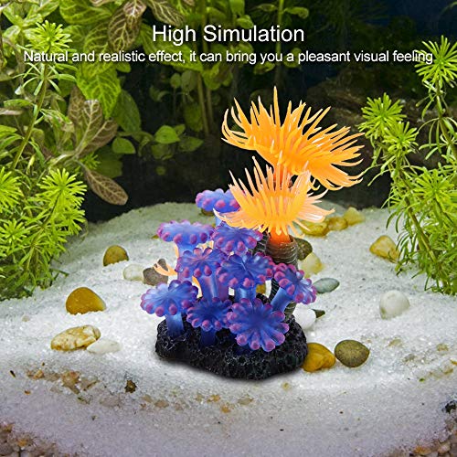 TOPINCN Artificial, Simulation Plant Luminous Silicone Sea Anemone for Fish Landscape Decoration Aquarium Ornaments(2.4 * 2.0 * 3.1inch)