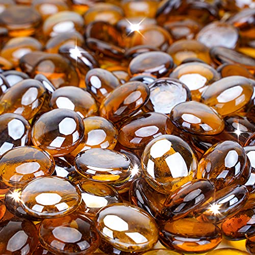 Stanbroil 10-Pound Fire Glass Beads - 1/2 inch Luster Fire Glass Drops for Fireplace Fire Pit | Gas Log Sets | Landscaping | Fish Tank, Caramel Luster - color: Caramel Luster