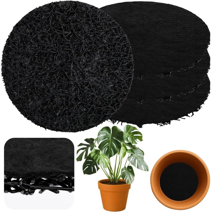 4 Pack Pot Mesh Drainage Discs, 12 Inch Thickened Drainage Hole Insert Pads, Reusable Plant Pot Bottom Mesh Mats for Indoor Outdoor Gardening to Prevent Soil Loss and Keep Root Healthy - color: 12 Inch-4 Pcs