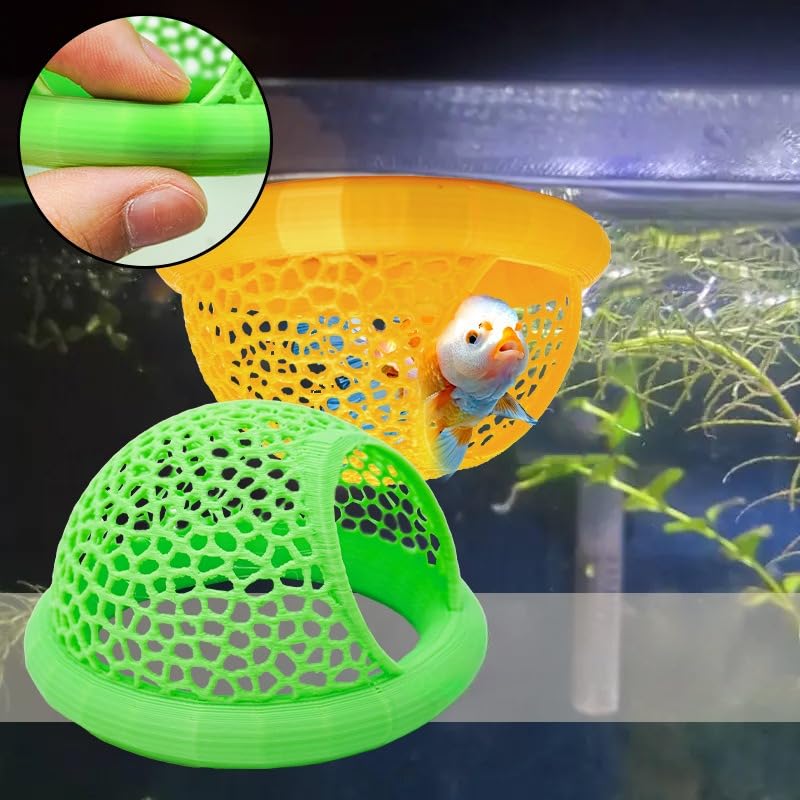 Floating Betta Hide & Shrimp Cave – 3D Printed Aquarium Hammock, Feeding Ring & Resting Spot for Betta Fish, Shrimp & Small Fish (Eco-Safe PLA) - color: Black