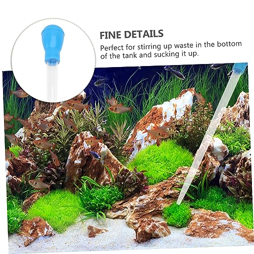 NOLITOY Aquarium Fish Tank Cleaner Pipette Dropper Manual Water Changer Vacuum Siphon Tool for Waste Removal and Feeding 16.92In Stainless Suction Device - color: Blue, size: Size 2