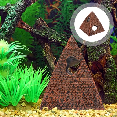 1PC Pyramid Aquarium Fish Tank Decorations Small Hideout House Statues Figurine Sculpture Ancient Egypt Reptile Turtle Lizard Spider Tanks Terrarium Egyptian Décor Ornament Pet