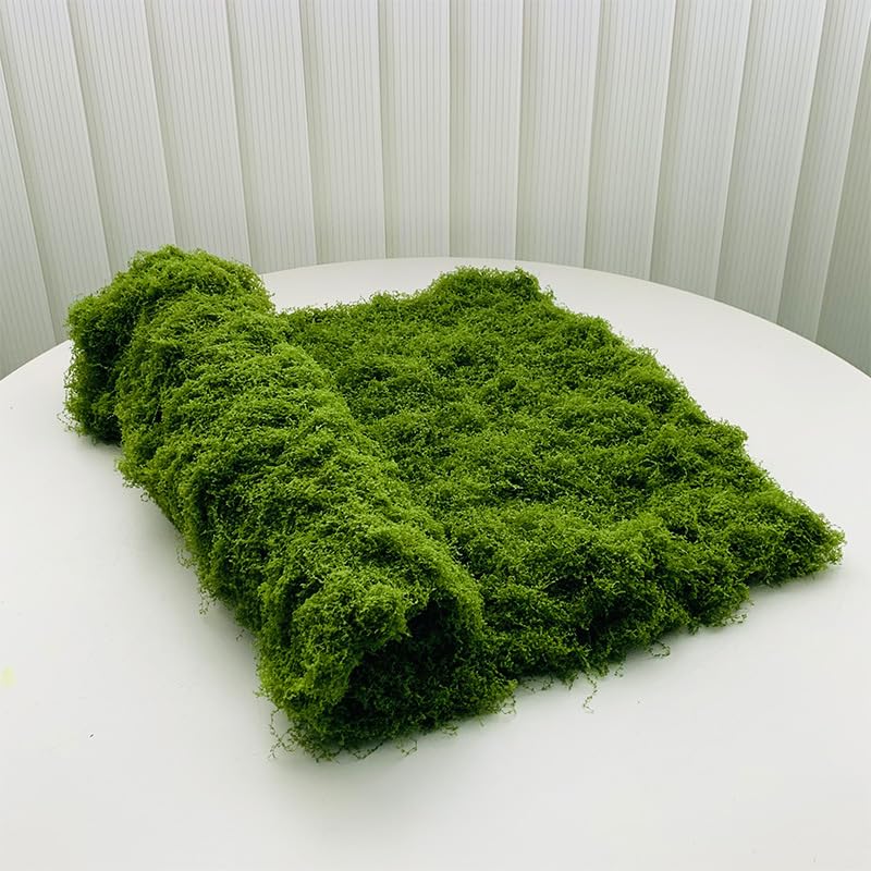 Artificial Moss mat, Green, 39.37 x 39.37 inches (Dark Green), Waterproof Indoor and Outdoor Decorative Moss mat, Fake Moss Wall Decorative Flower Decoration for Craftsmanship - color: Dark Green
