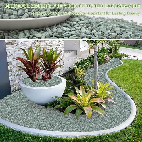 3lb Green Zeolite for Plants, 3/8" Natural Succulent Potting Soil Amendments, Decorative Gravel for Cactus, Bonsai Gritty Rock, Pebbles Pumice for Vase Fillers, Top Dressing - color: Green, size: 3 Lb